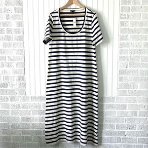 NWT J. Crew Stripped T-Shirt Midi Dress, Size: XL